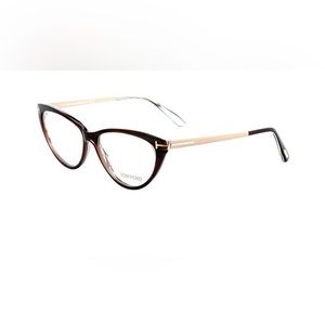 Tom Ford TF5354 Cat Eye Optical Eyeglasses Havana Gold Pearl